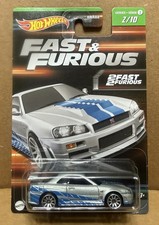HOT WHEELS  2 Fast 2 Furious 2/10 Nissan Skyline GT-R (BNR34)  (Read)