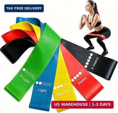 Resistance Loop Exercise Bands Set of 5-5 Different Resistance Levels Workout Ba