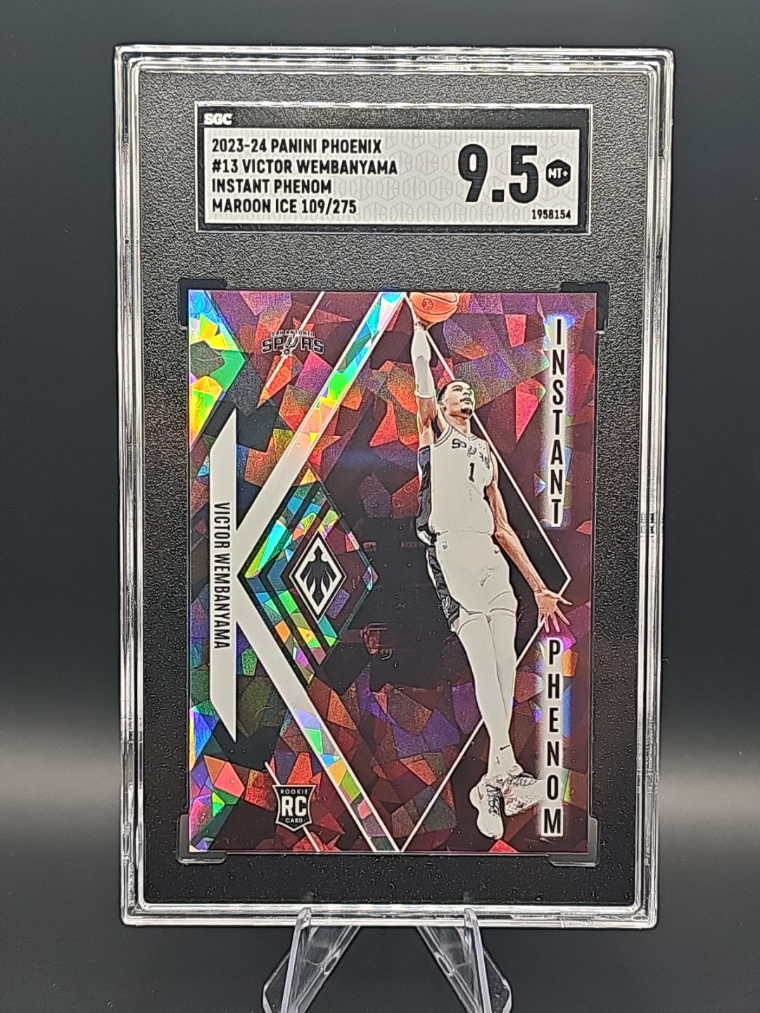 2023-24 Phoenix Victor Wembanyama #13 Instant Phenom Maroon Ice 109/275 SGC 9.5