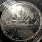 VINTAGE 1965 CANADA 80% SILVER QUEEN ELIZABETH II VOYAGEURS MS QUALITY DOLLAR