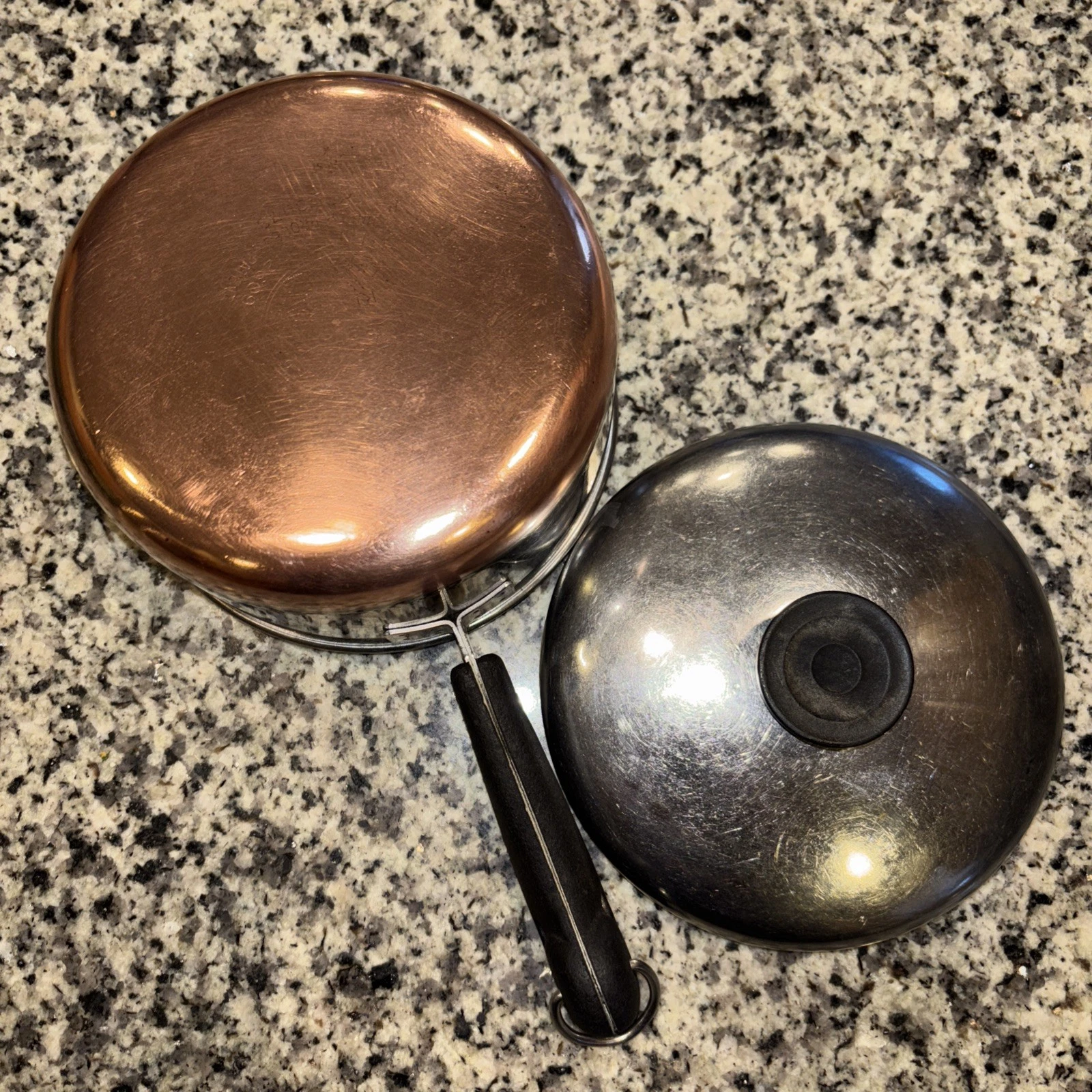 VTG 1801 Revere Ware 1 1/2 Qt Sauce Pan Pot 88 Copper Bottom USA
