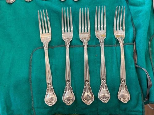 Chantilly By Gorham 5 Vintage Sterling 7 Inch Forks