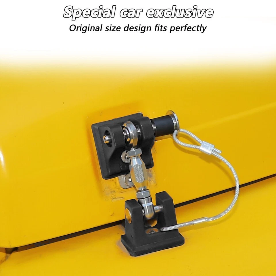 2x Hebilla de cierre de capó del motor con llave para Jeep Wrangler TJ 1997-2006 negro Foto 4 de 4