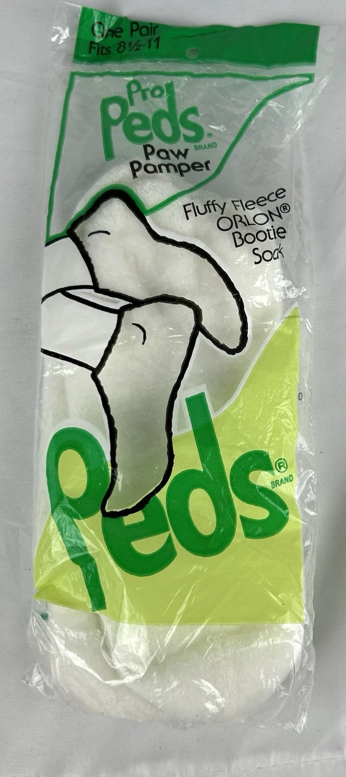 NEW Vintage Pro Peds Paw Pamper Bootie Socks Ankle Footie White USA