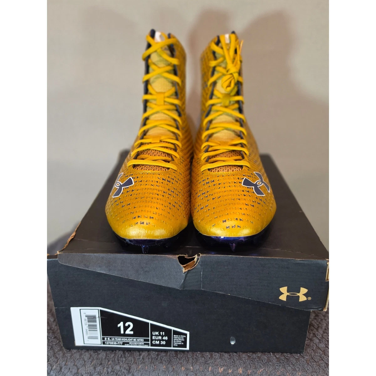 Under armour Medium Width (D, M) Gold Football Shoes & Cleats for