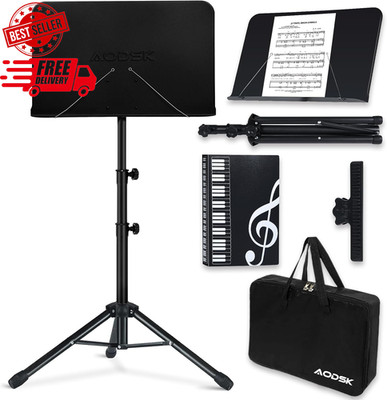 AODSK Sheet Music Stand,5 in 1 Dual-Use Folding Sheet Music Stand Desktop Bo...