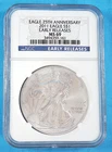 2011 S$1 Silver Eagle 25th Anniversary NGC MS69 Early Releases