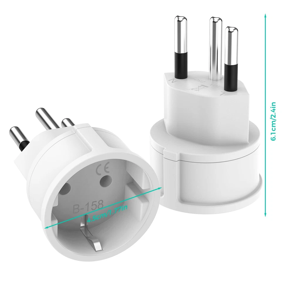 3 Stück Schweiz Reiseadapter Deutschland auf Schweiz Reiseadapter Schuko EU z... - Bild 2 von 4