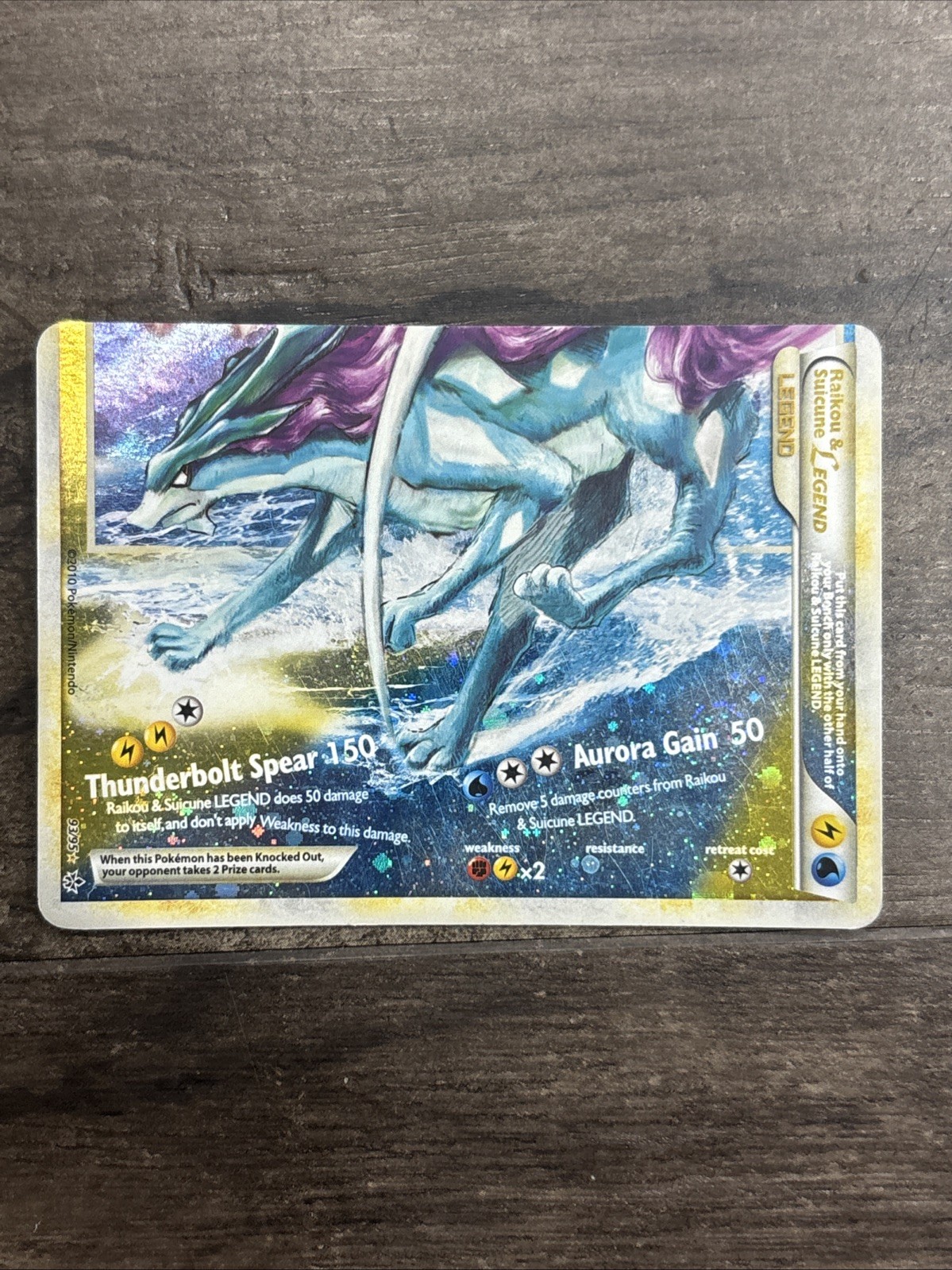 Raikou & Suicune LEGEND 93/95 Bottom Half HGSS Unleashed! English Damaged!