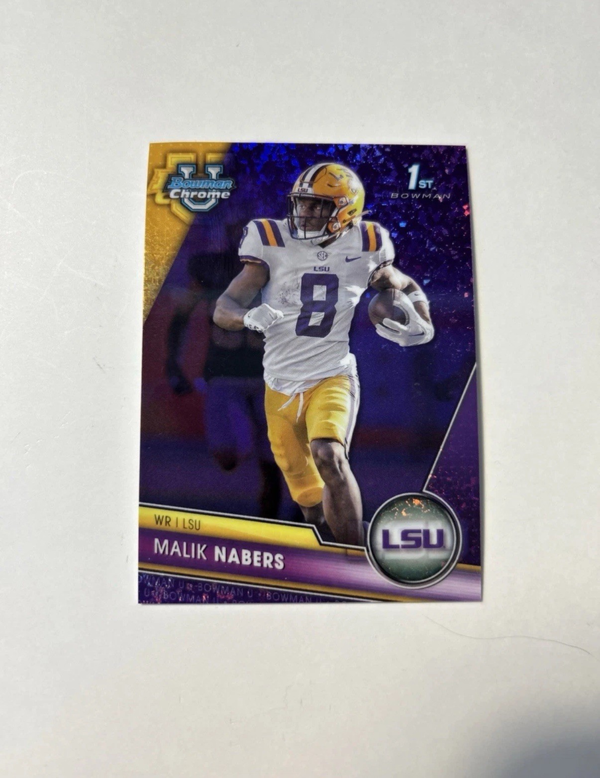 2023 Bowman University Chrome - Malik Nabers #74 Purple Refractor /399 (RC)