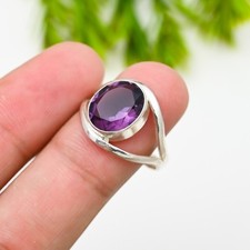 Amethyst Gemstone 925 Sterling Silver Ring Handmade Jewelry Ring For Gift