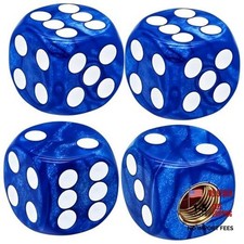 4pcs Pearl Pattern Dice Tire Valve Stem Caps 4 Pcs Dice -pearl Pattern - Blue