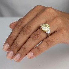 10.5CT NATURAL DIAMOND L/SI1 ROUND CUT 18K GOLD 4-PRONG CLASSIC ANNIVERSARY RING