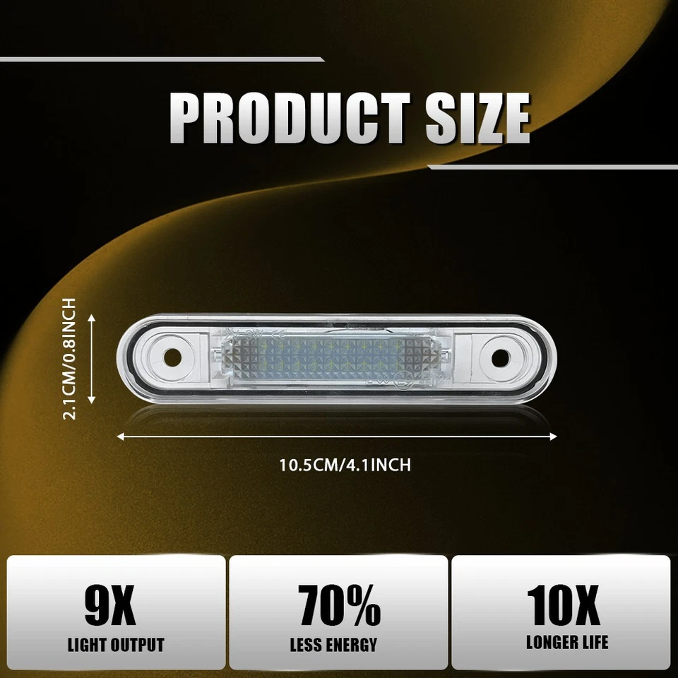 Luces LED blancas de matrícula 2-10X para Mercedes-Benz Clase C W202 Clase E W124 Foto 3 de 4