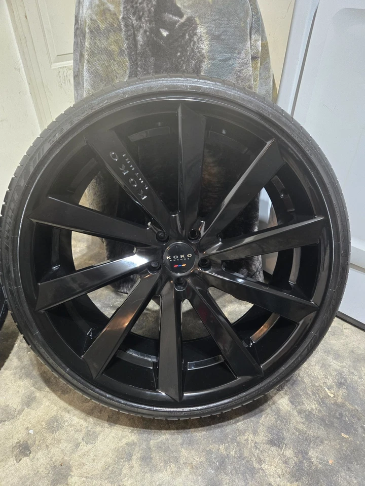 24" Black Koko Kuture Wheels With Tires And Accessories!! Great Gift!! - Image 4 of 4
