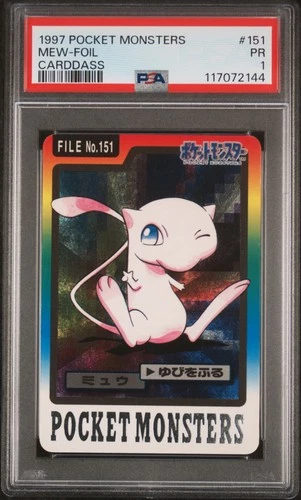 1997 POCKET MONSTERS CARDDASS #151 MEW-FOIL PSA 1