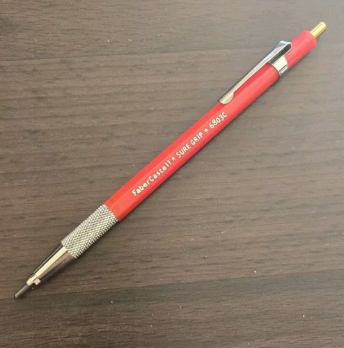 Vintage Faber Castell Sure Grip 6803 Red Drafting Mechanical Pencil