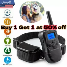 Waterproof Dog Electric Shock Training Bark Collar Remote Vibration Trainer