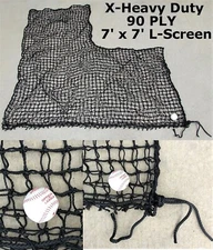 Replacement L-Screen Net 7' x 7' #60 90 PLY X Heavy Duty Pitcher L Screen