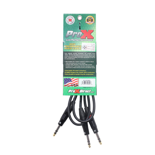 4x ProX XC-SYS05 5 Ft. 1/4" TRS-M - Dual 1/4" TRS-M High Performance Audio Cable - Picture 4 of 5