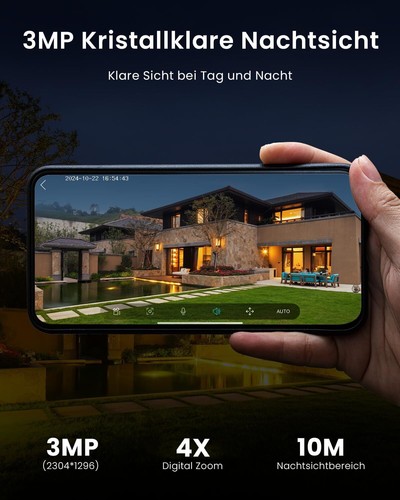 ieGeek 3MP Überwachungskamera Aussen Akku Kabellos Überwachungskamera PTZ 180° - Bild 5 von 9
