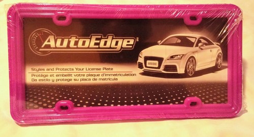 License Plate Frame Auto Edge Fuschia Pink - Picture 2 of 4