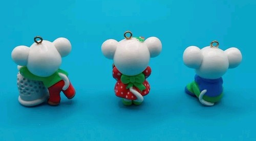 AVON A MERRY LITTLE CHRISTMAS 3 PC ORNAMENTS Jolly Holly & Jingle 1" - Picture 4 of 5
