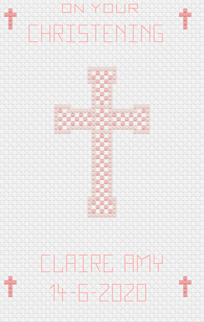 Baby Christening Baptism Girl Cross Stitch Card Kit by Florashell