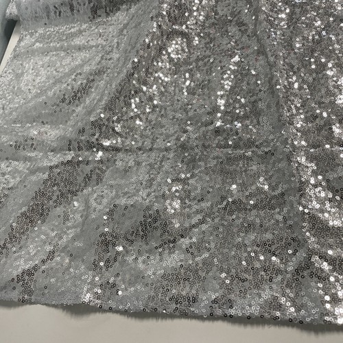 2FTx8FT Silver Sequin Curtain Wedding Party Backdrop Single Curtain Panel Rod P - Picture 3 of 24