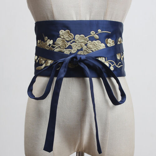 Cintura Satinata Giapponese Kimono Seta Yukata Corsetto Ricamato Cintura Vita - Foto 11 di 12