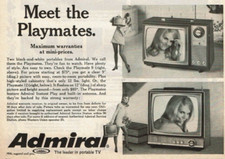 1968 Vintage Print Ad Meet the Playmates Admiral Portable TVs Blonde Girl Smile