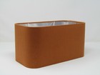 Lampshade Burnt Orange Textured 100%  Linen Brushed Silver Rounded Rectangle