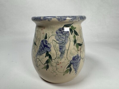 Yesteryears Marshall Pottery Texas Hand Turned Floral Vase Lilac Or Grape