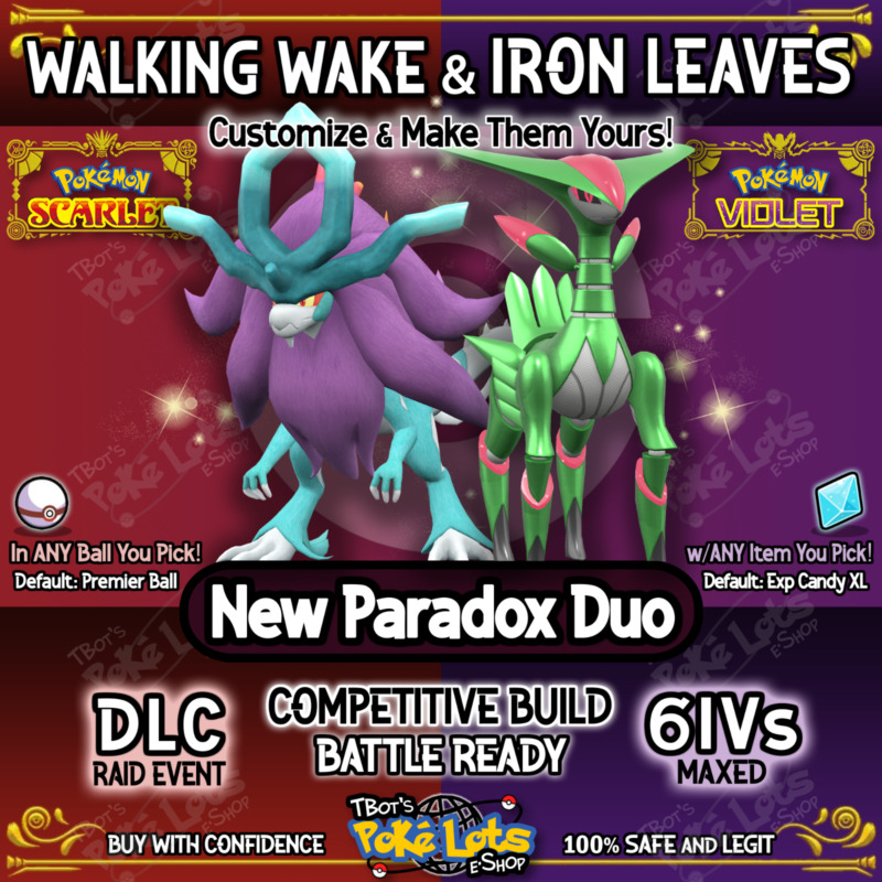 Walking Wake Iron Leaves 💥 Paradox Raid Event 💥 Pokemon Scarlet Violet 🌎USA🌎