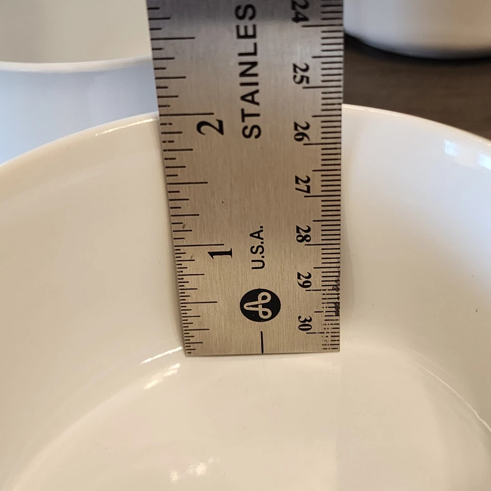 NWT Set of 6 Crate & Barrel Small White Bowls 4" Individual Ramekin Custard Rice - Image 4 of 4