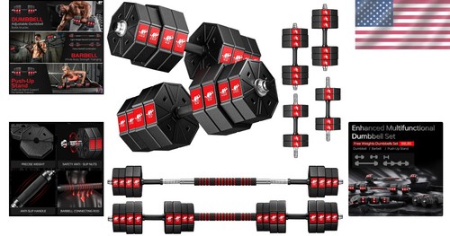 44Lbs to 88Lbs Adjustable Dumbbell Set with Connecting Rod for Optimal Fitness - Picture 2 of 11