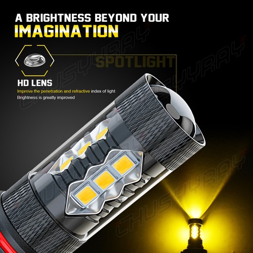 9005 9006 H10 9145 3000K Yellow 80W LED Fog Light Headlight Driving Bulb Kit - Picture 8 of 9