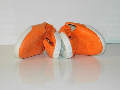 KRUZERS by FITKICKS Foldable Packable Sneakers Flats Orange sz S 5.5 6.5 New