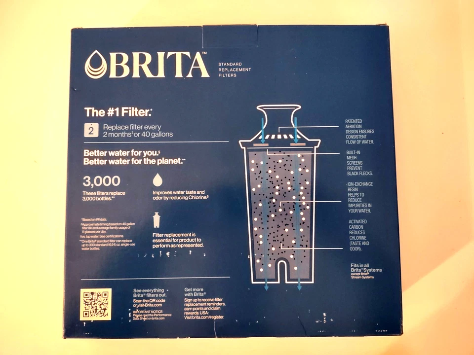 Brita 987554 Pitcher Replacement Filters 10 Pack Fits All Pitchers & Dispensers - Image 2 of 2