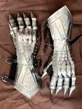 Knight Metal Gauntlets Beautiful Etching Medieval Wearable Armor Gloves Larp Cos