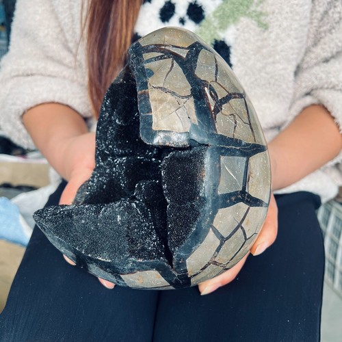 9.46LB Natural Tortuga Espalda Geoda Cuarzo Cristal Mineral Espécimen Reiki He 4300g - Imagen 7 de 14