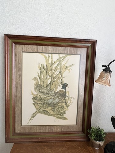 Vintage Bill Wesling Limited Edition Print Ring Necked Pheasant #113-500 Signed