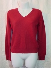 Sweater Medium Apt 9 Red 100 Cashmere V-Neck Sweater Long Sleeve