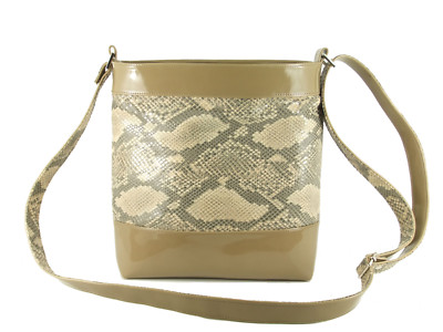 LONI Women's Faux Snakeskin Crossbody Bag - Adjustable Strap, Medium Size (9x10x2 In) - View #9