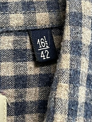 SPADA ROMA Mens Sport Shirt Cotton Poly BEIGE CHECK FLANNEL 16.5 SLIM FIT