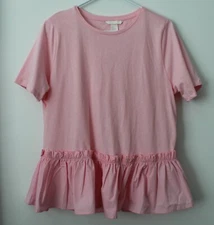 H&M Women's Short Sleeve Pink Blouse Size M NWOT