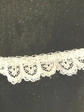 Lace Trim White 3-1/2 Yards 3/4" Wide Scalloped Edge NEW