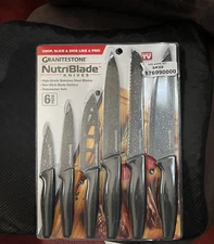 Granitestone NutriBlade Knives 6 Piece Set Non Stick Blade Dishwasher Safe