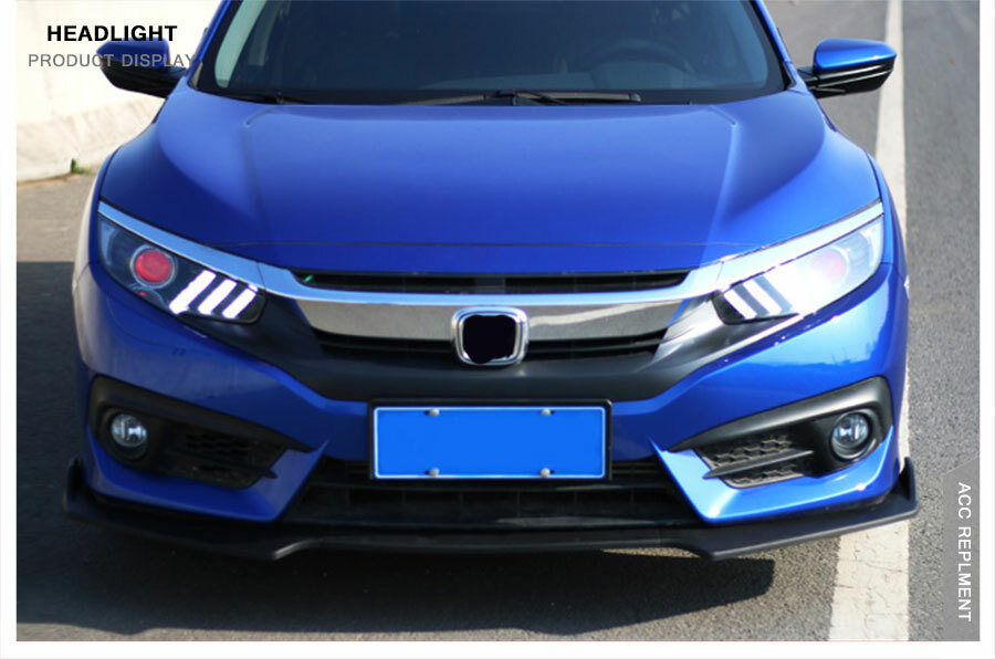 2Pcs For Honda Civic Headlights assembly Bixenon Lens Projector LED