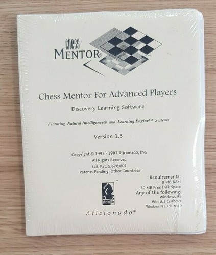 Chess Mentor For Advanced Players Version 1.5 Vintage Chess Software 1995 Sealed - 第 1/2 張圖片